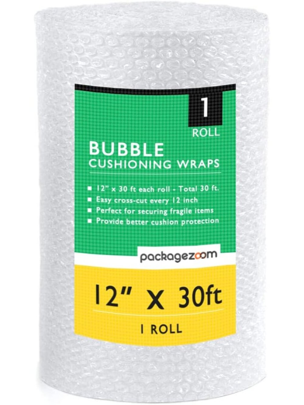 12 inch x 30 ft Bubble Cushioning Wrap, Perforated Every 12" Protective Packing